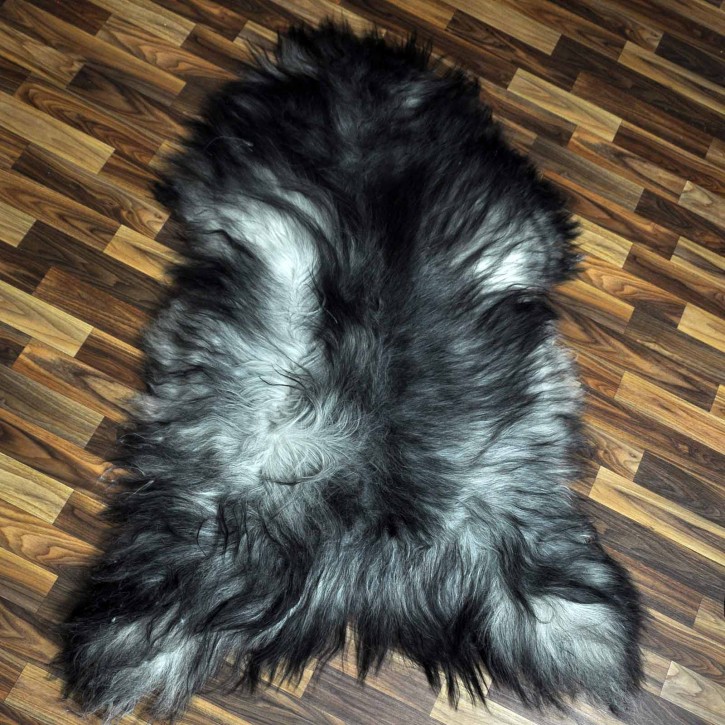 XXXL ÖKO Island Schaffell schwarzbraun grau 135x85 Lammfell #8455