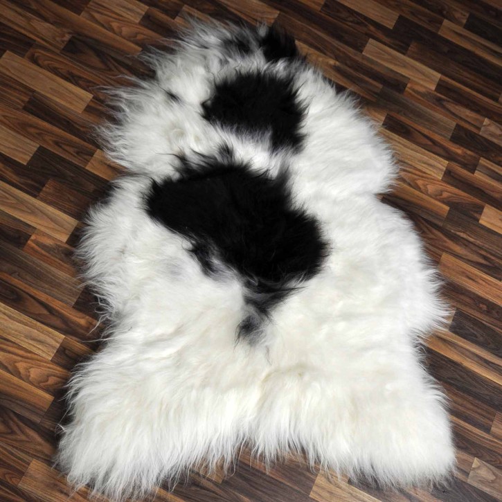 XXXL ÖKO Island Schaffell beige schwarzbraun 130x85 Krampus #8462