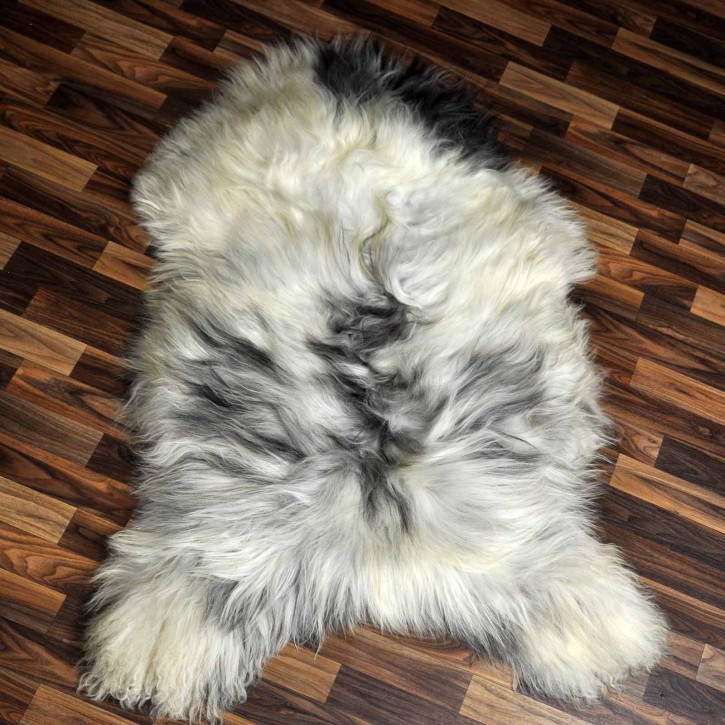 XXXL ÖKO Island Schaffell beige schwarzbraun 130x80 Krampus #8465