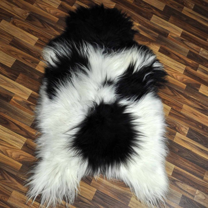 XXL ÖKO Island Schaffell beige schwarzbraun 125x80 Krampus #8467