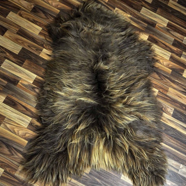 XXXL ÖKO Island Schaffell Lammfell rost braun 130x80 Krampus #8481