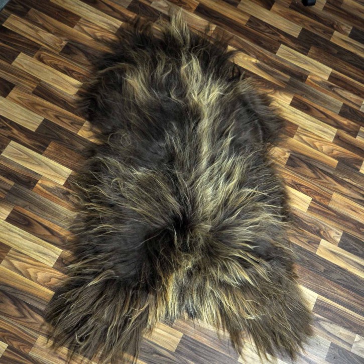 XXL ÖKO Island Schaffell Lammfell rost braun 125x85 Krampus #8484