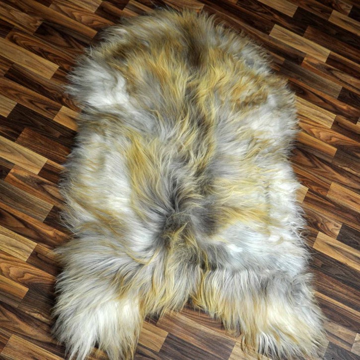 XXXL ÖKO Island Schaffell grau rost braun 130x80 riesig #8490