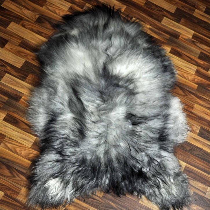 XXXL ÖKO Island Schaffell grau schwarzbraun 135x85 riesig #8520