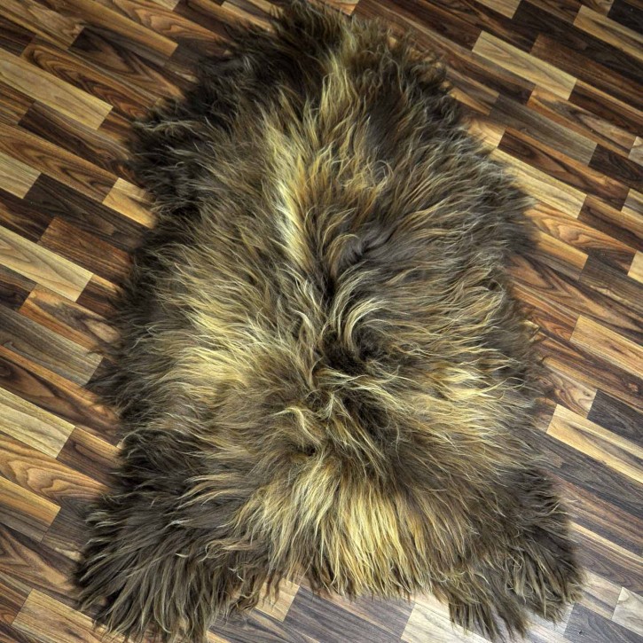 XXXL ÖKO Island Schaffell Lammfell rost braun 130x80 Krampus #8494