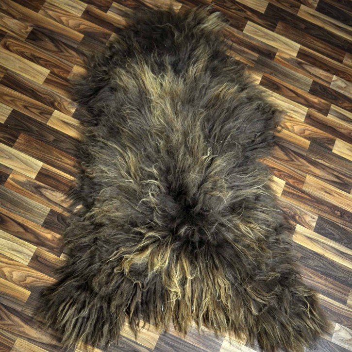 XXXL ÖKO Island Schaffell Lammfell rost braun 130x85 Krampus #8498