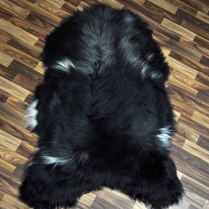 XXXL ÖKO Island Schaffell grau schwarzbraun 130x80 groß #8512