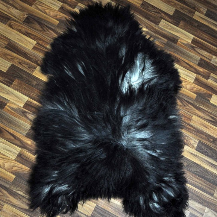 XXXL ÖKO Island Schaffell grau schwarzbraun 135x80 groß #8514