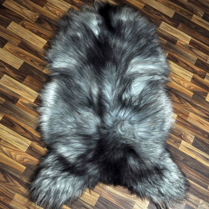 XXXL ÖKO Island Schaffell grau schwarzbraun 135x80 riesig #8520 XXXL ÖKO Island Schaffell grau schwarzbraun 135x80 riesig #8520