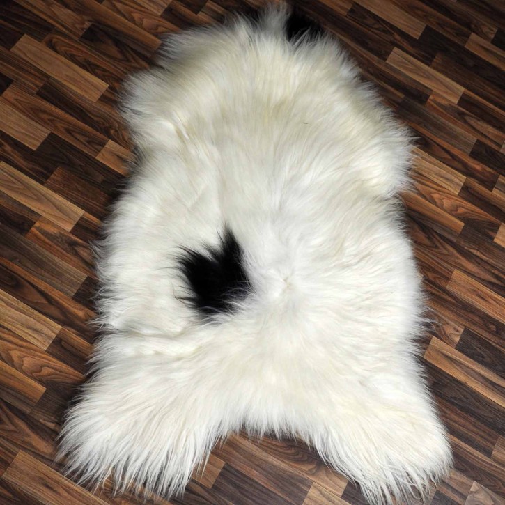 XXXL ÖKO Island Schaffell beige schwarzbraun 130x85 Fell #8524