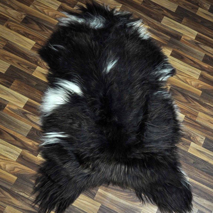 XXXL ÖKO Island Schaffell Lammfell rost braun weiß 130x70 Krampus #8535