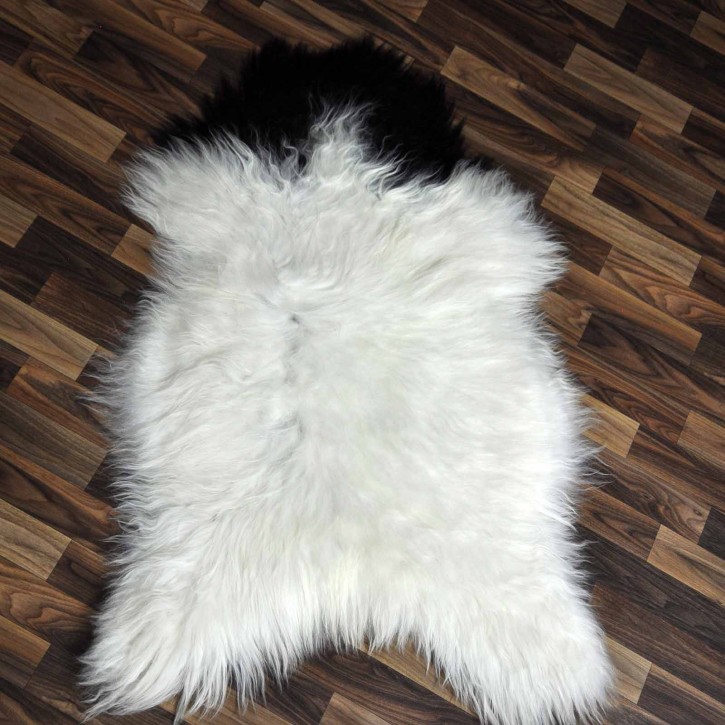 XL ÖKO Island Schaffell beige schwarzbraun 110x70 Perchten #8622