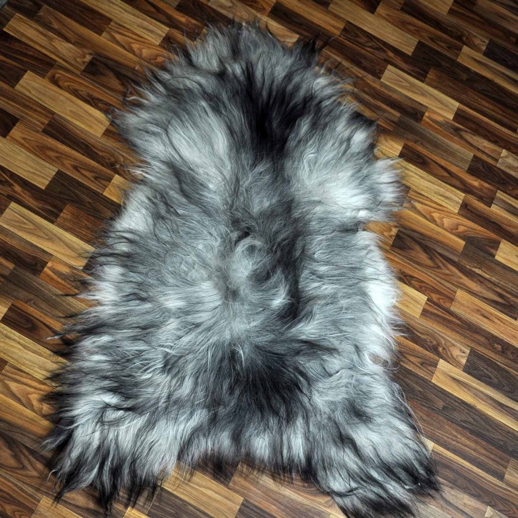 XXXL ÖKO Island Schaffell grau schwarzbraun 130x80 #8636