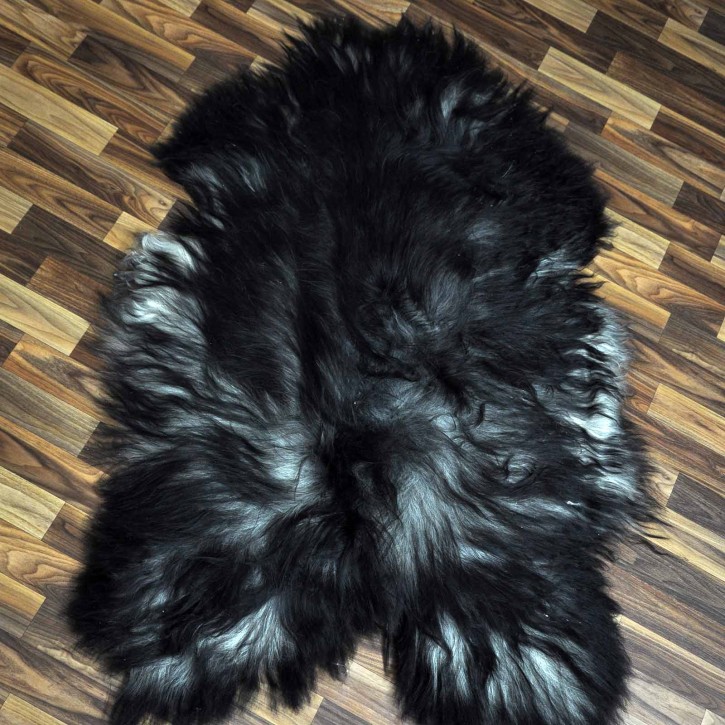 XXXL ÖKO Island Schaffell grau schwarzbraun 130x80 #8649