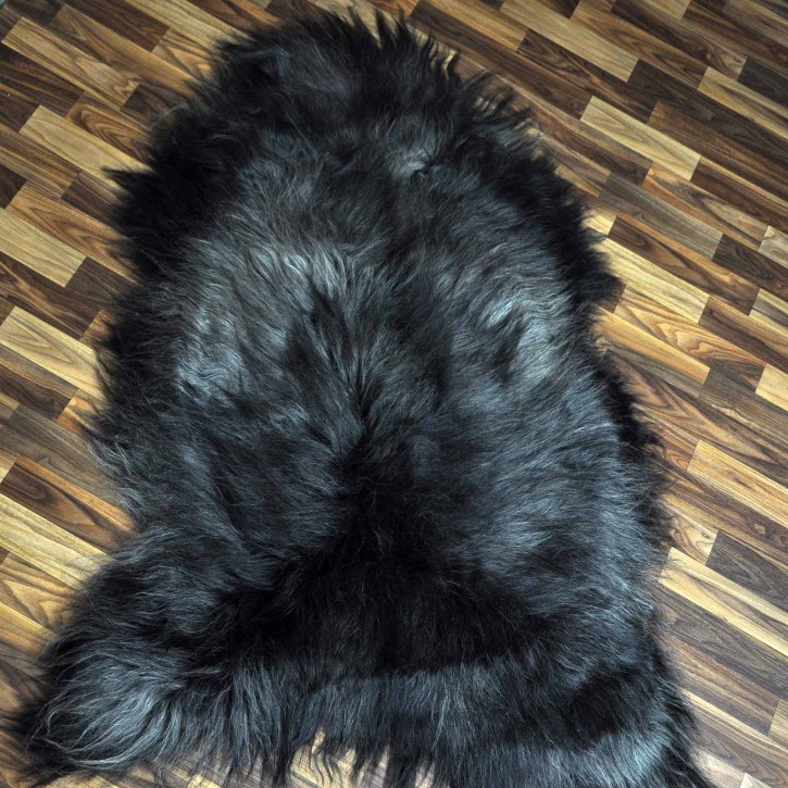 XXXL ÖKO Island Schaffell grau schwarzbraun 130x90 #8652