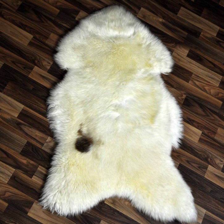 XL ÖKO Schaffell Lammfell beige braun 110x65 Hundebett #8681