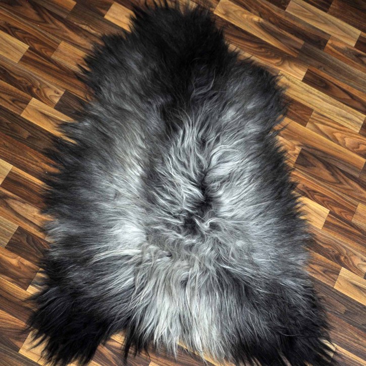 ÖKO Island Schaffell grau schwarzbraun 105x70 #8688