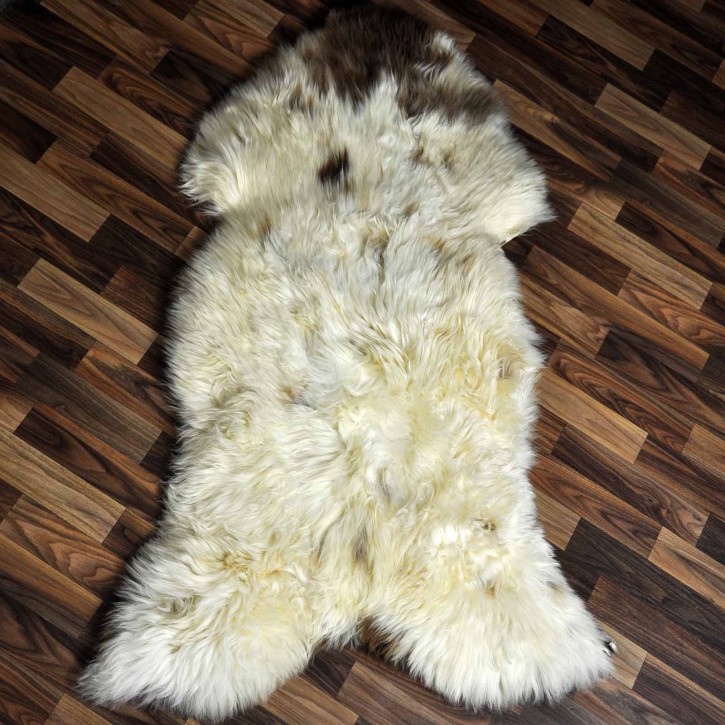 XXXL ÖKO Schaffell Lammfell beige braun 130x75 Kamin Fell #8723