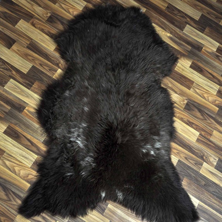 XXXL ÖKO Schaffell Lammfell braun beige 130x85 Kamin Fell #8734