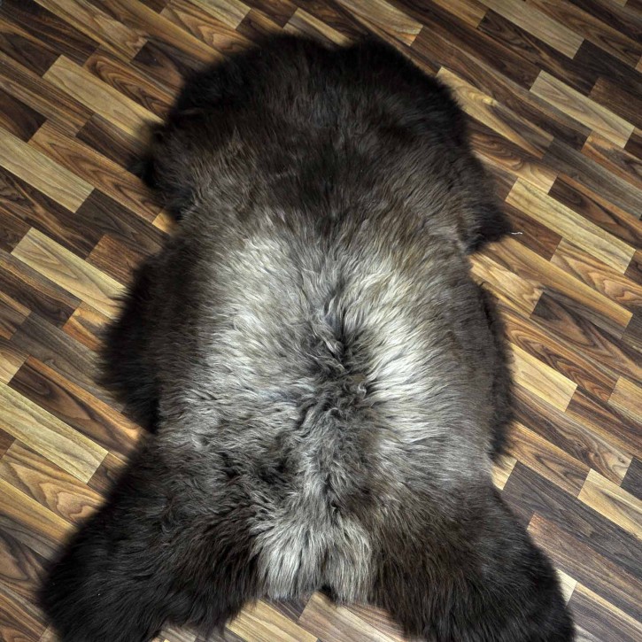 XXL ÖKO Schaffell Lammfell beige braun 125x80 Kamin Fell #8735