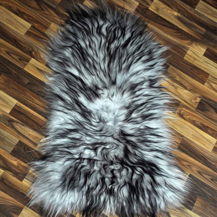 Island Schaffell grau schwarz geflammt 95x55 Krampus #8771