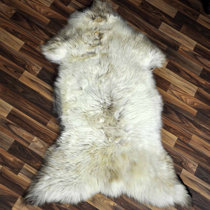 XL ÖKO Schaffell Lammfell beige braun 115x75 Hundebett #8836