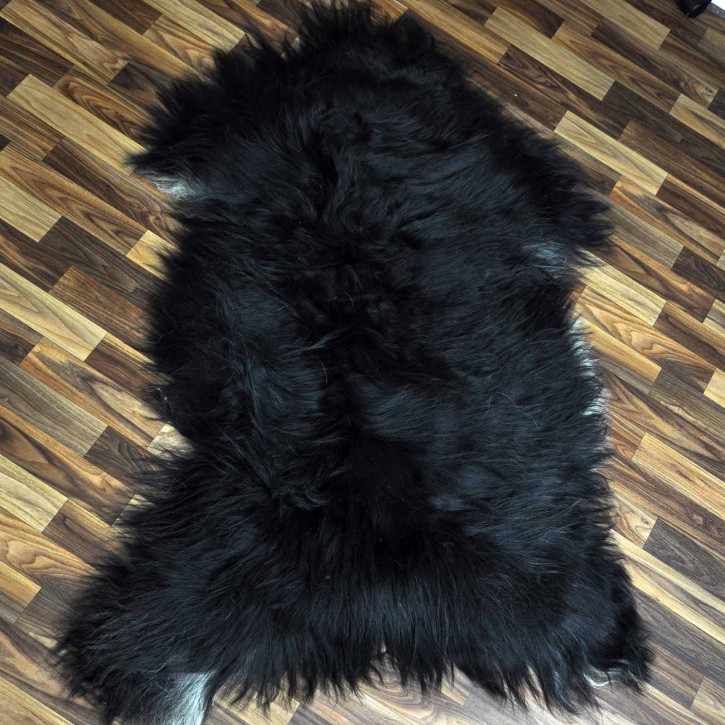 XXXL ÖKO Island Schaffell schwarzbraun grau 140x80 #8868