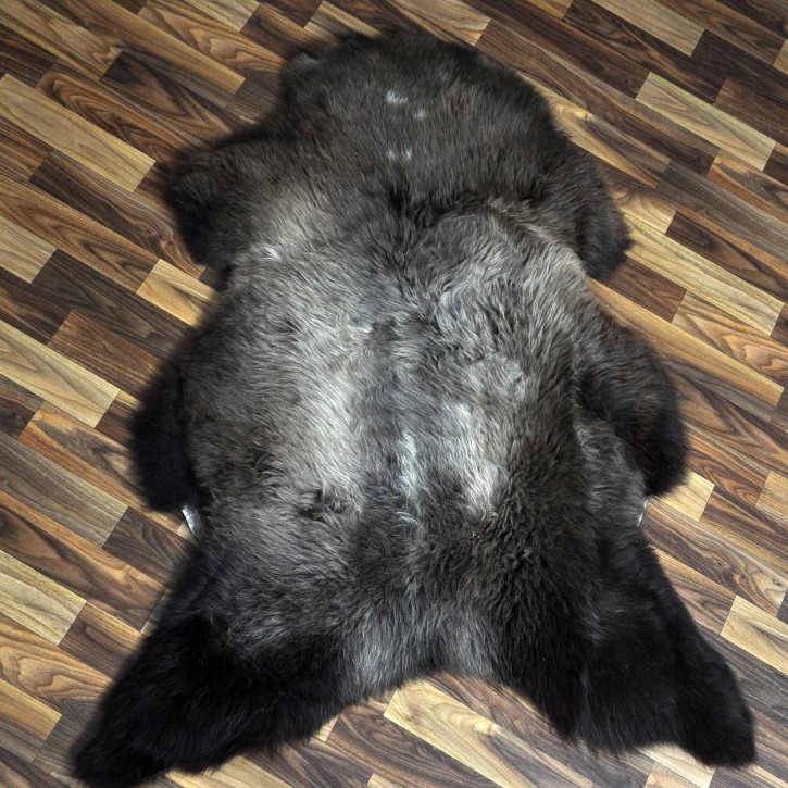 XXL ÖKO Schaffell Lammfell braun grau 120x80 Sheepskin #8872