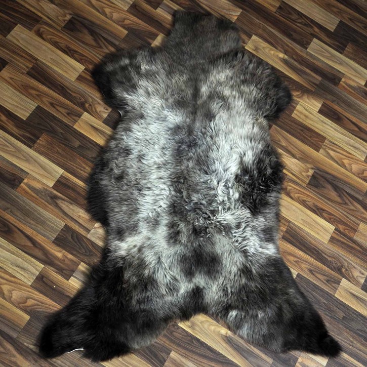 XXL ÖKO Schaffell Lammfell braun grau 120x80 Sheepskin #8873