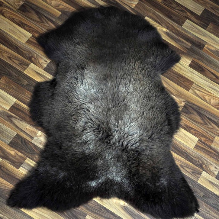 XL ÖKO Schaffell Lammfell braun grau 110x75 Sheepskin #8876