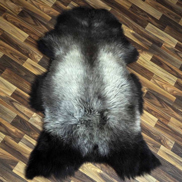 XL ÖKO Schaffell Lammfell braun grau 115x75 Sheepskin #8881