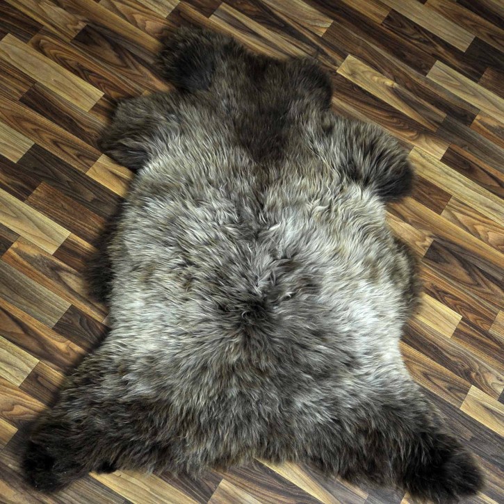 XL ÖKO Schaffell Lammfell braun beige 110x85 Hundebett #8883