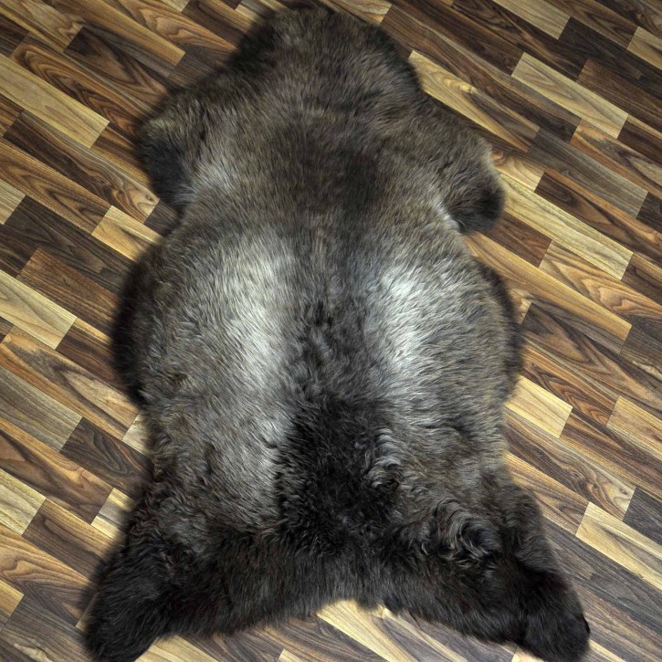 XXL ÖKO Schaffell Lammfell braun grau 120x75 Sheepskin #8887