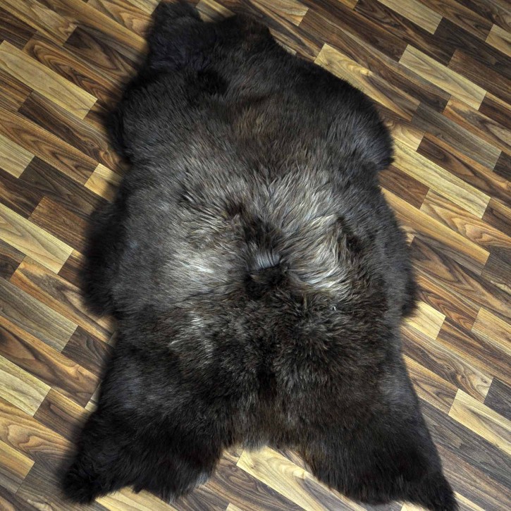 XXL ÖKO Schaffell Lammfell braun grau 120x80 Sheepskin #8888