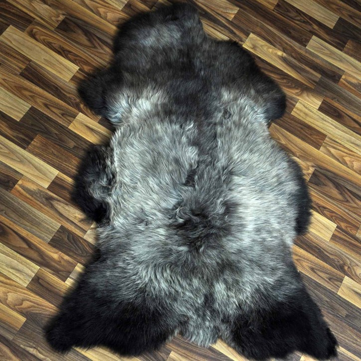 XXL ÖKO Schaffell Lammfell braun grau 120x80 Sheepskin #8890