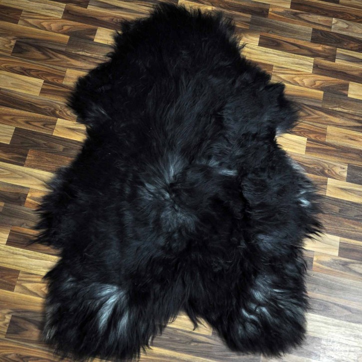 XXXL ÖKO Island Schaffell grau schwarzbraun 130x80 #8904