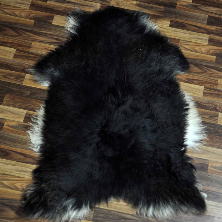 XXL ÖKO Island Schaffell schwarzbraun weiß 120x75 Lammfell #8905