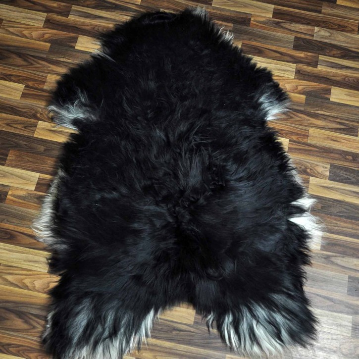 XXXL ÖKO Island Schaffell schwarzbraun weiß 135x80 Lammfell #8908