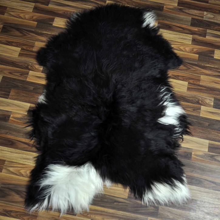 XXXL ÖKO Island Schaffell schwarzbraun weiß 130x80 Lammfell #8911