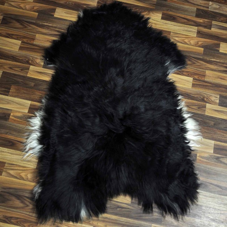 XXL ÖKO Island Schaffell schwarzbraun weiß 125x75 Lammfell #8913