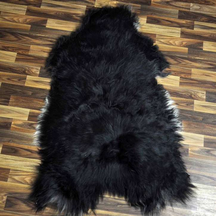 XXL ÖKO Island Schaffell schwarzbraun weiß 125x70 Lammfell #8918