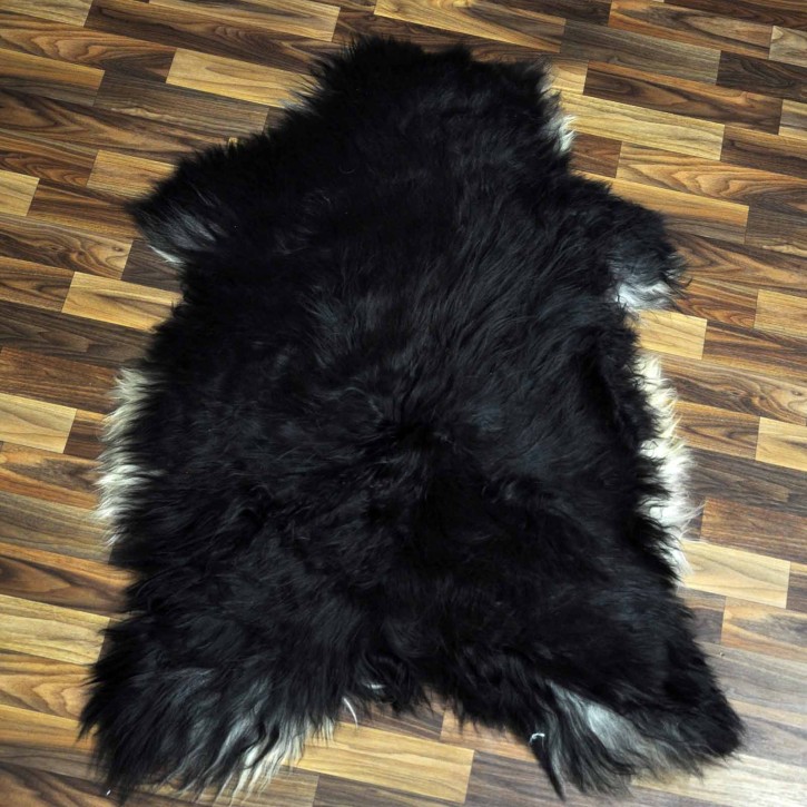 XL ÖKO Island Schaffell schwarzbraun weiß 110x70 Lammfell #8920