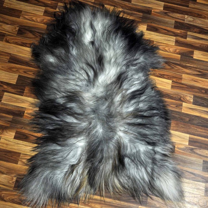 XXXL ÖKO Island Schaffell grau schwarzbraun 130x85 #8922