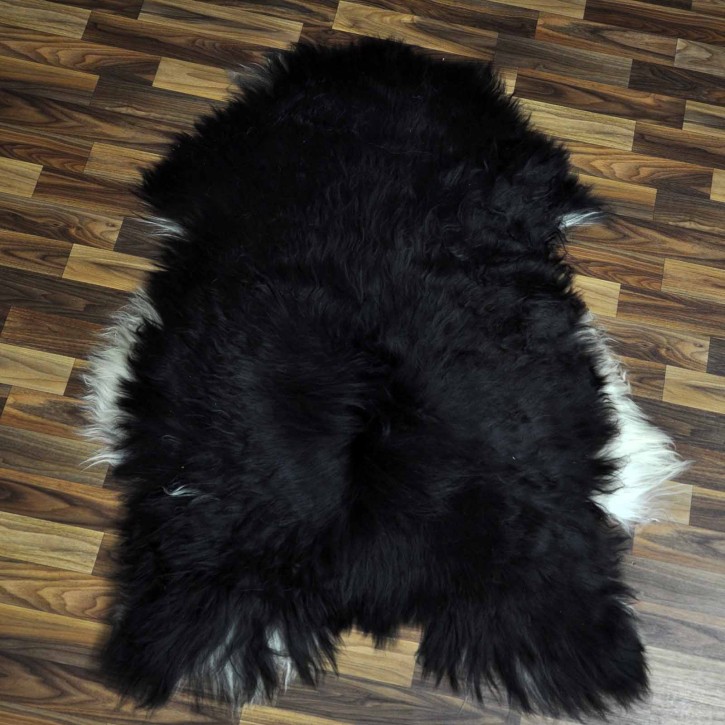 XXL ÖKO Island Schaffell schwarzbraun weiß 120x75 Lammfell #8924