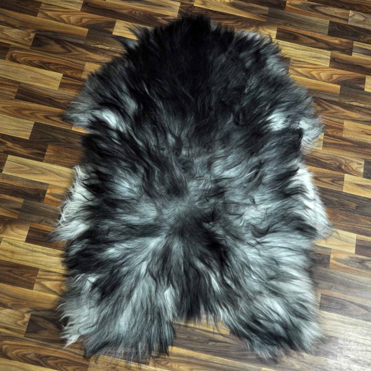 XXL ÖKO Island Schaffell grau schwarzbraun 125x75 #8927