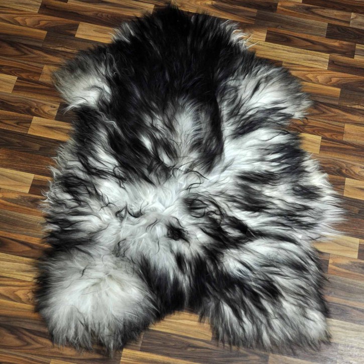 XXL ÖKO Island Schaffell grau schwarzbraun 120x75 #8928