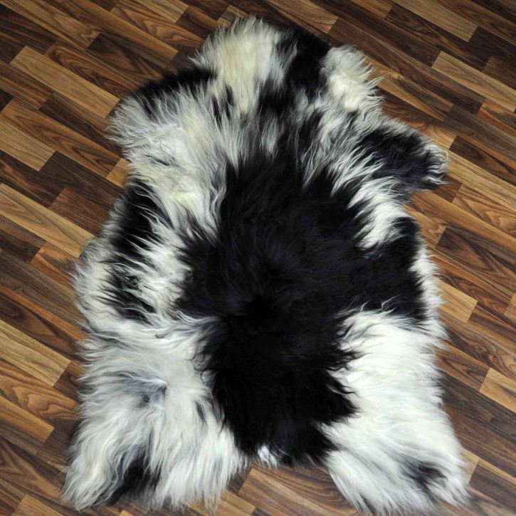 XXL ÖKO Island Schaffell beige schwarzbraun 125x80 #8933