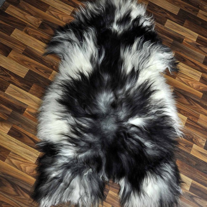 XXXL ÖKO Island Schaffell beige schwarzbraun 140x80 #8934