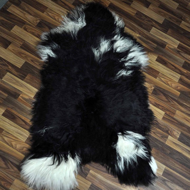 XXXL ÖKO Island Schaffell beige schwarzbraun 140x75 #8939