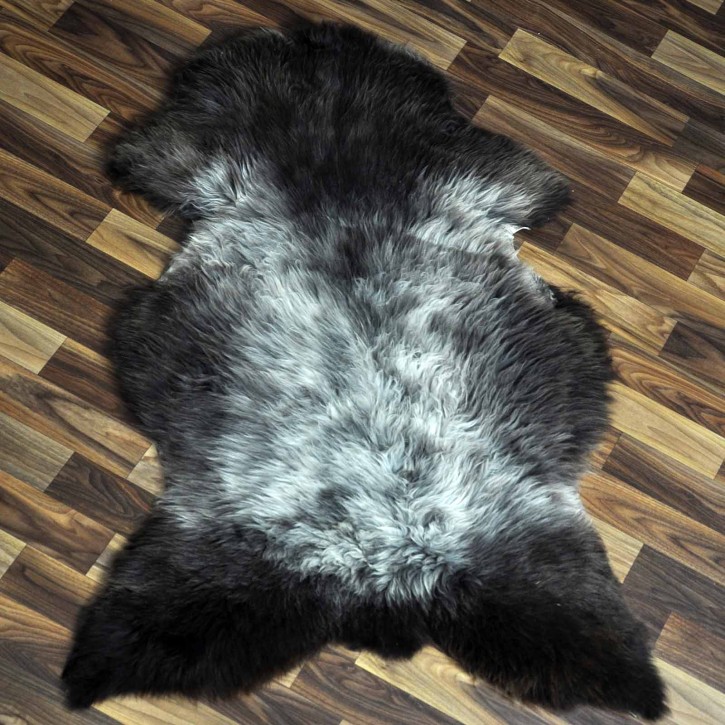 ÖKO Schaffell Lammfell braun grau 105x70 Sheepskin #8993